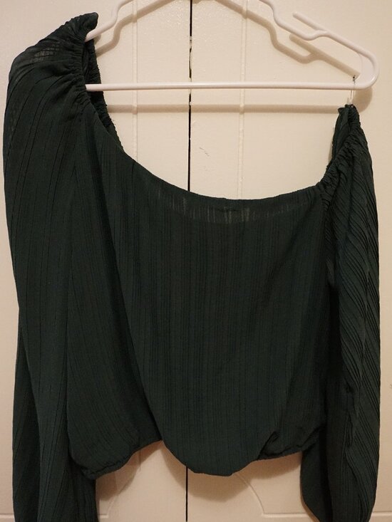 Astr Tops - ASTR The Label Asymmetrical Dark Green Blouse